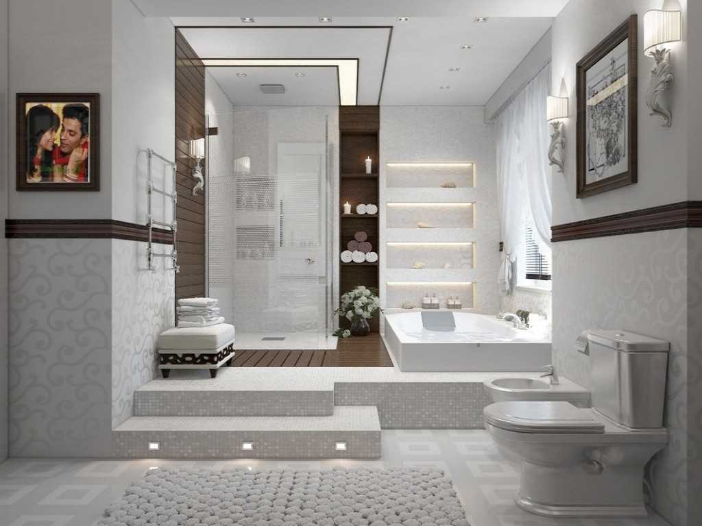 idea of a modern interior of a large bathroom
