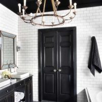 the idea of a bright style of the bathroom in black and white