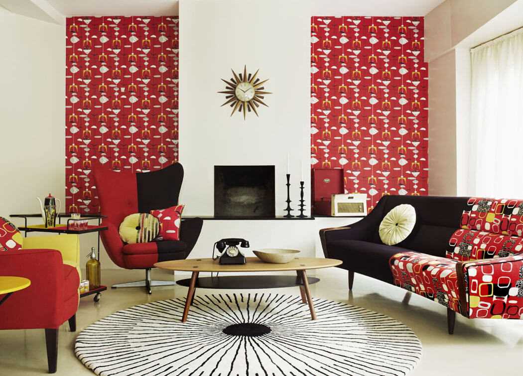 the idea of using a beautiful retro style room design