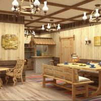 version de l'application du style russe dans une photo d'appartement décor lumineux