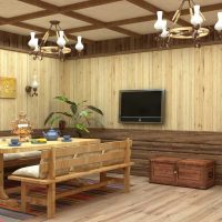 un exemple d'utilisation du style russe dans une photo d'appartement au design inhabituel