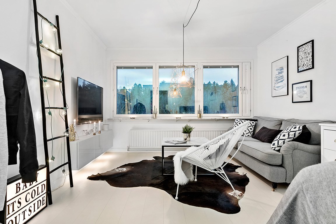 the idea of a bright interior of the apartment in the Scandinavian style