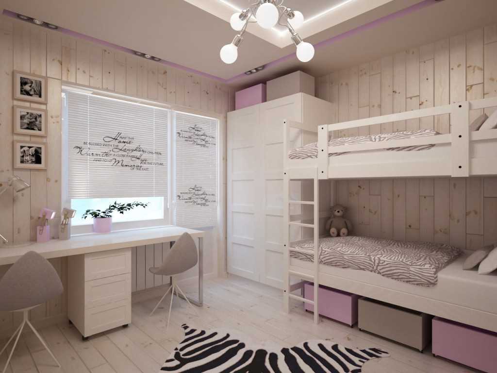 the idea of a bright design of a room for a girl of 12 sq.m