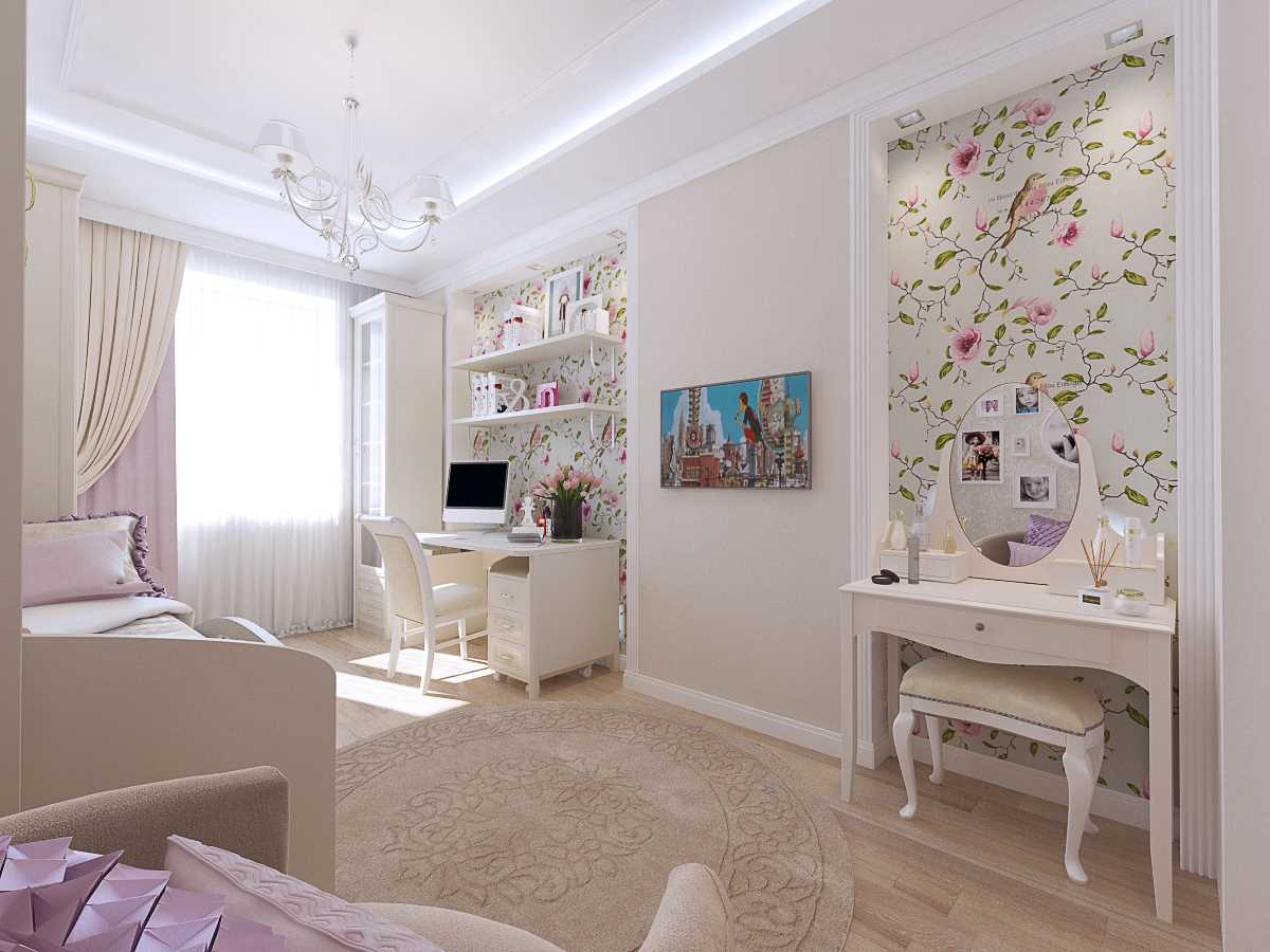 version of the bright style of a bedroom for a girl in a modern style