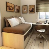 The idea of a bright design of a small photo room