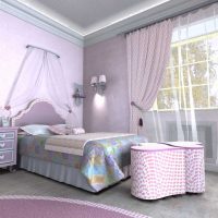 idea of bright design of a room for a girl 12 sq. m picture
