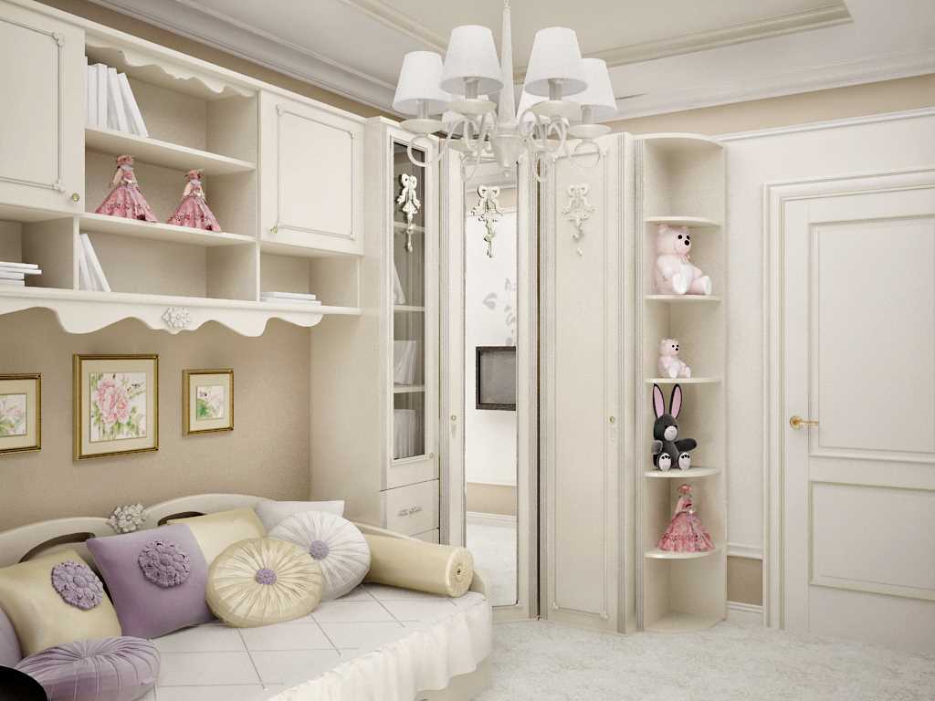the idea of a bright room decor for a girl of 12 sq.m