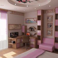idea of a beautiful style of a room for a girl 12 sq.m photo