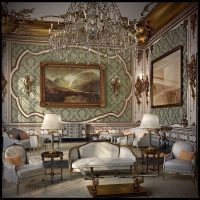 the idea of an unusual interior of the apartment in the Romanesque style photo