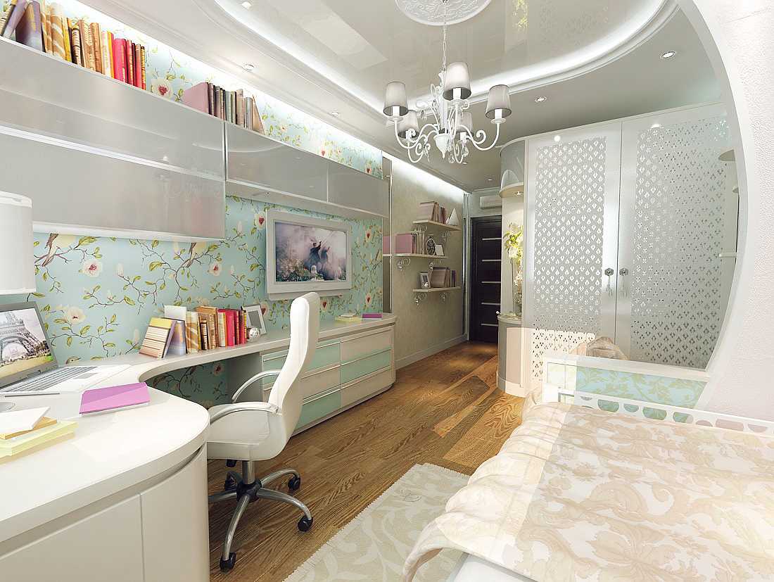 idea of a bright interior room for a girl 12 sq.m