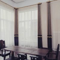 the idea of using modern curtains in an unusual interior room picture