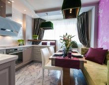 the idea of a beautiful style of kitchen 9 sq.m photo