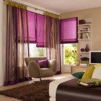 option of using modern curtains in an unusual interior room picture