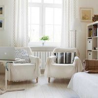 the idea of using a light laminate in an unusual apartment design picture