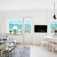 the idea of using a light laminate in a beautiful apartment style photo