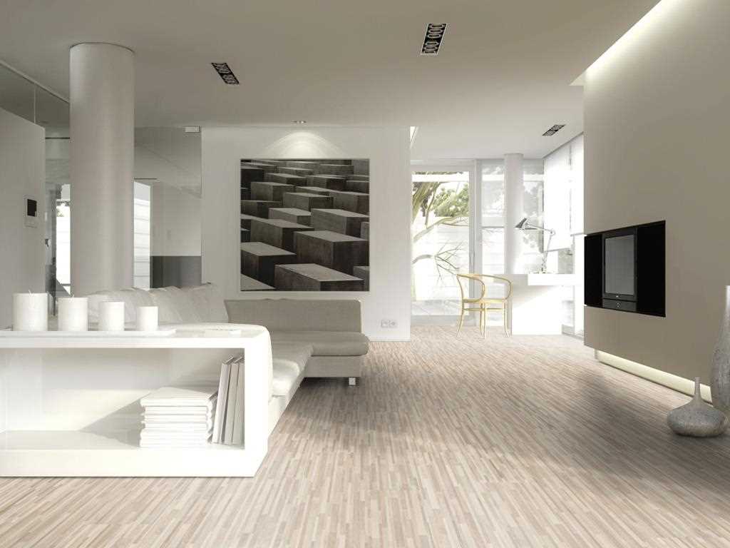 the idea of using a light laminate in a bright style of a house