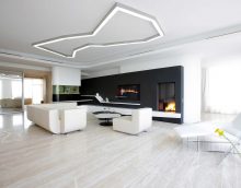 idea of an unusual design of a living room in a private house photo