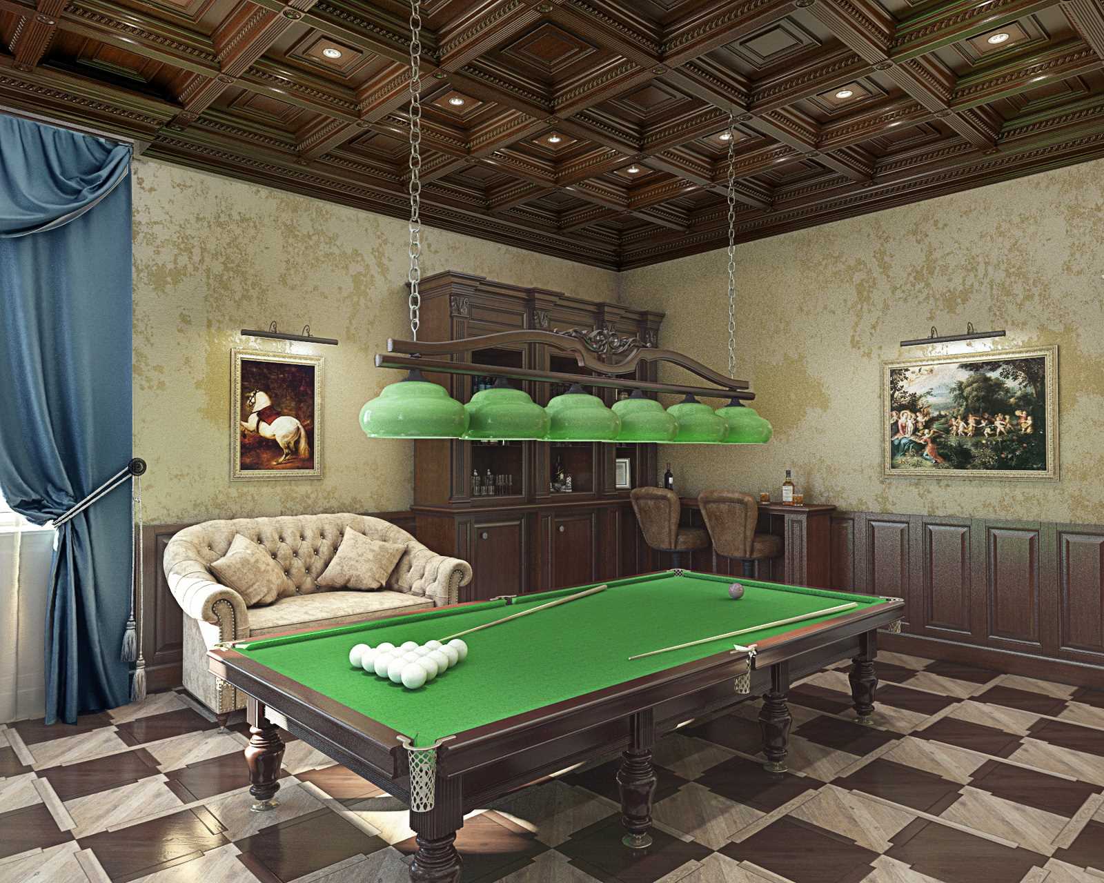 the idea of a bright style billiard room