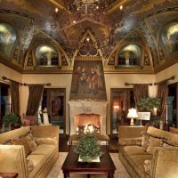 the idea of a beautiful design of the house in the Romanesque style photo