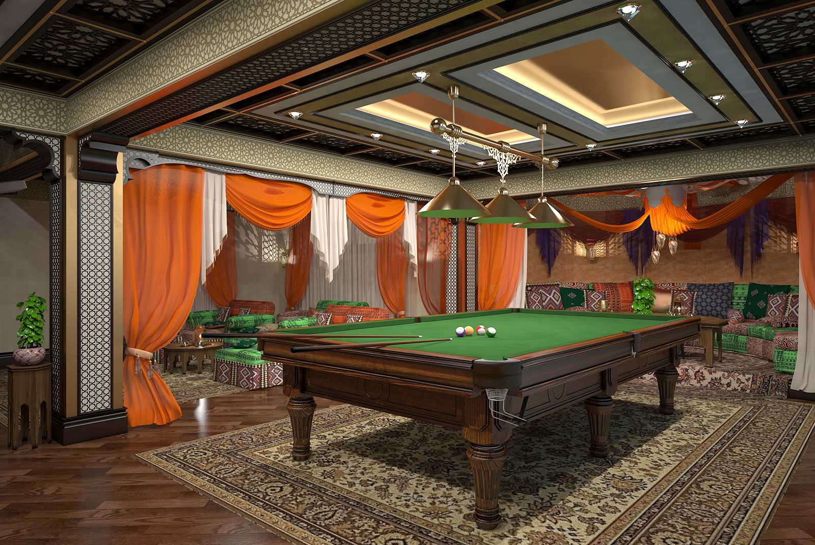 idea of an unusual decor of a billiard room
