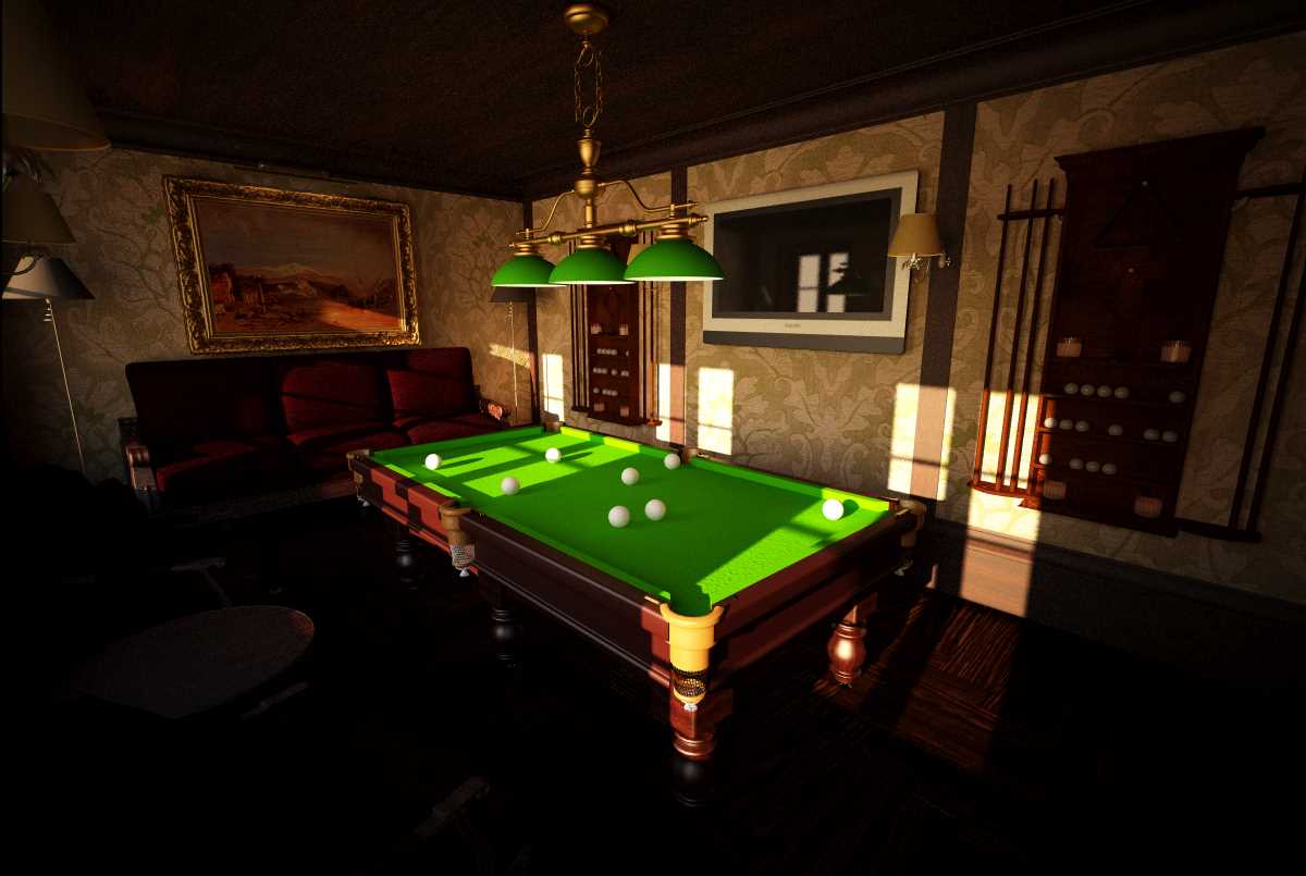 the idea of a bright billiard room interior
