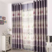 the idea of using modern curtains in an unusual design room picture