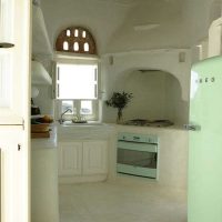 the idea of using a bright room interior in retro photo style