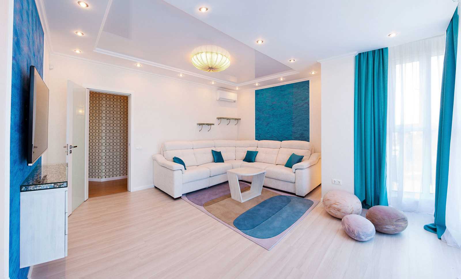 the idea of using a light laminate in an unusual style of a house