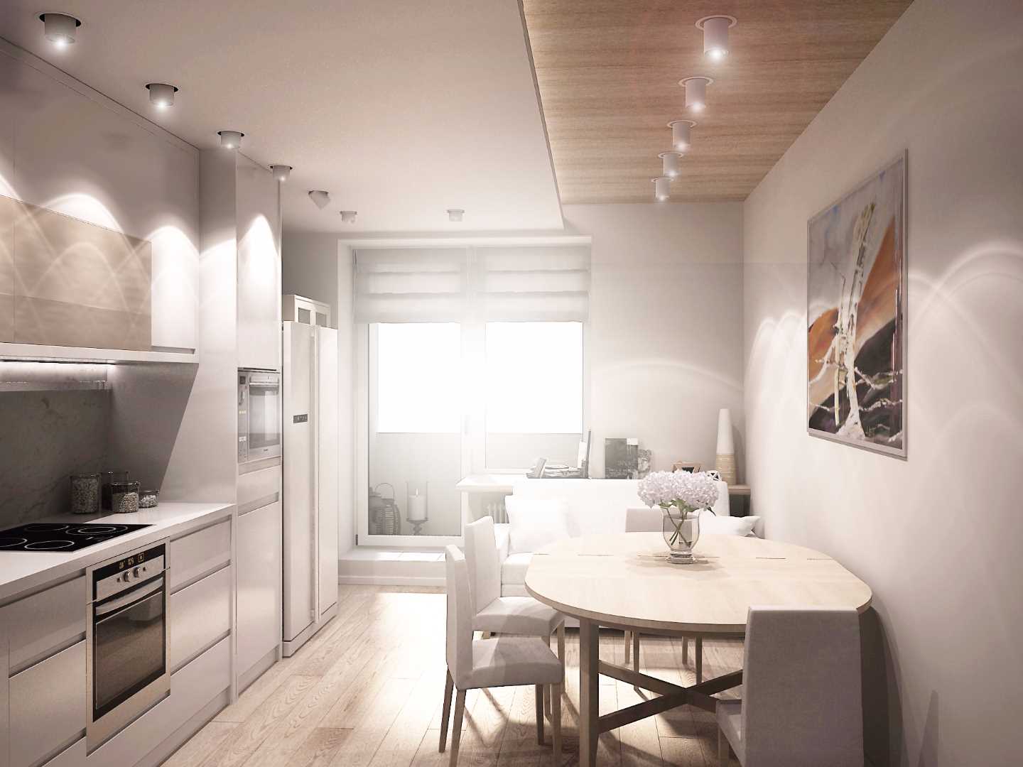 The idea of using light design in an unusual apartment decor