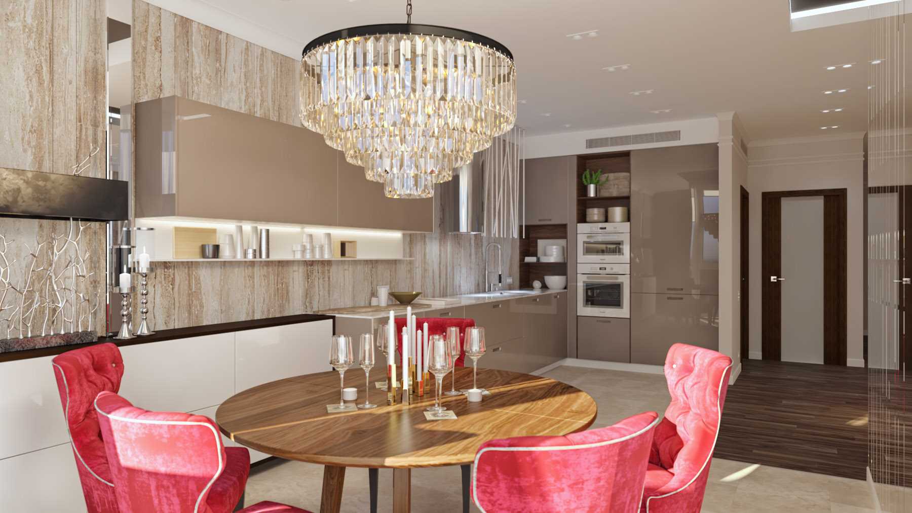 The idea of using light design in an unusual apartment decor