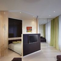 idea of unusual design bedroom living room photo