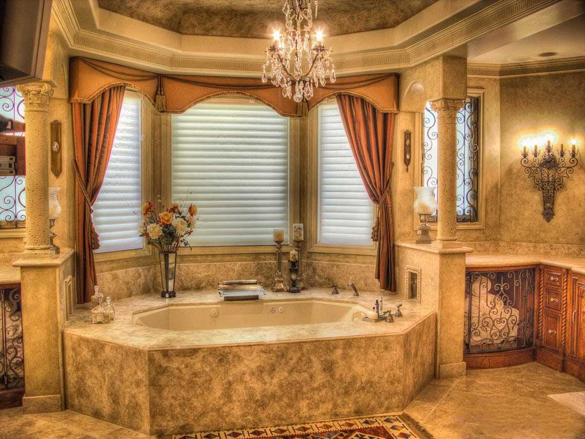 the idea of a bright interior of the house in the Romanesque style