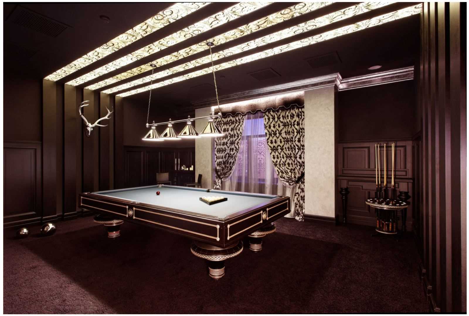 the idea of a bright billiard room interior