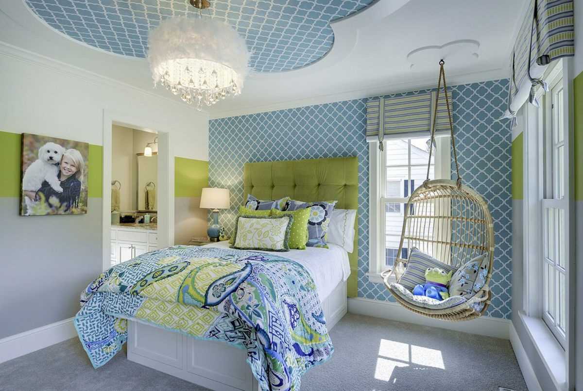 the idea of an unusual decor for a child’s room for a girl of 12 sq.m