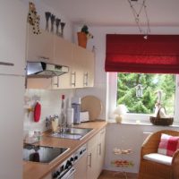 conception linéaire d'une petite cuisine