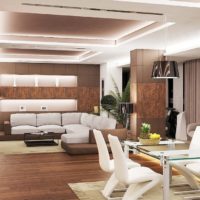 warm light in the interior of the living room