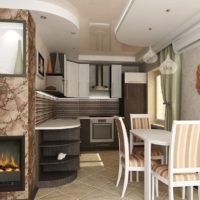 grande cuisine dans la conception d'un studio