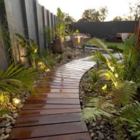 the idea of using light garden paths in landscape design photo