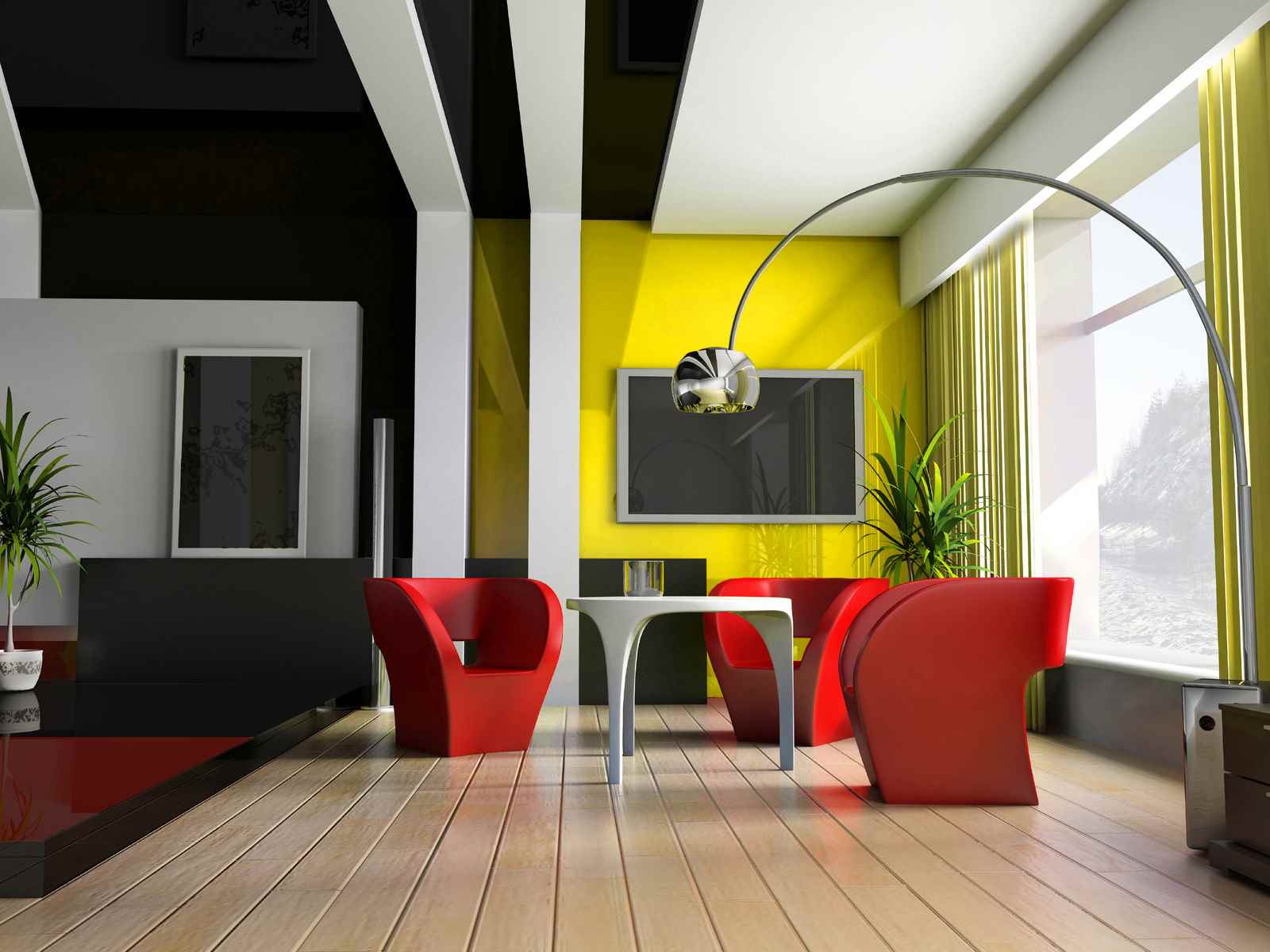 the idea of using an unusual yellow color in the interior of the apartment