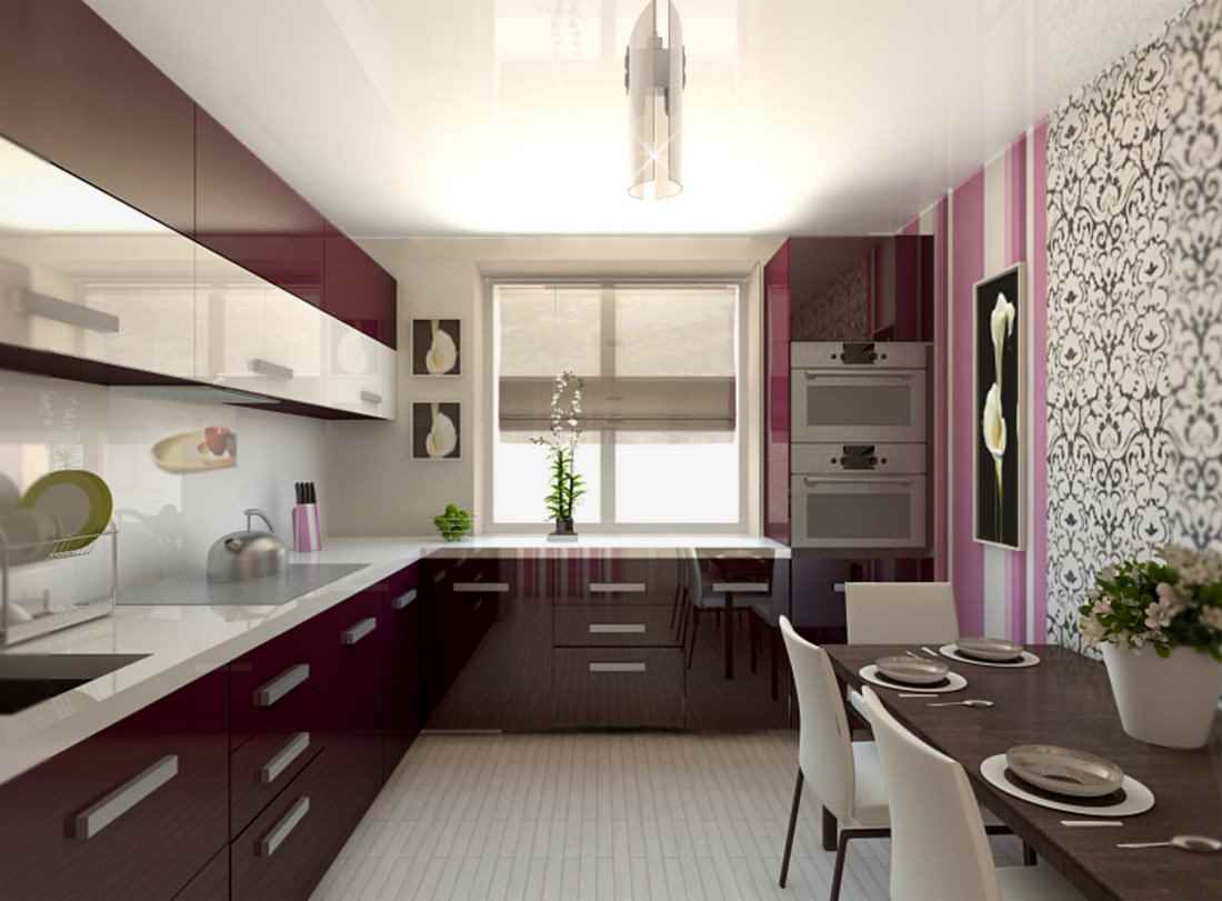 the idea of a bright kitchen design of 12 sq.m