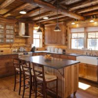 The idea of a bright rustic design kitchen photo