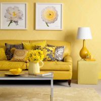 the idea of using beautiful yellow in the interior of the room picture