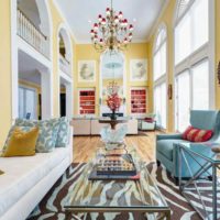 idea of using unusual yellow color in the interior of the room photo