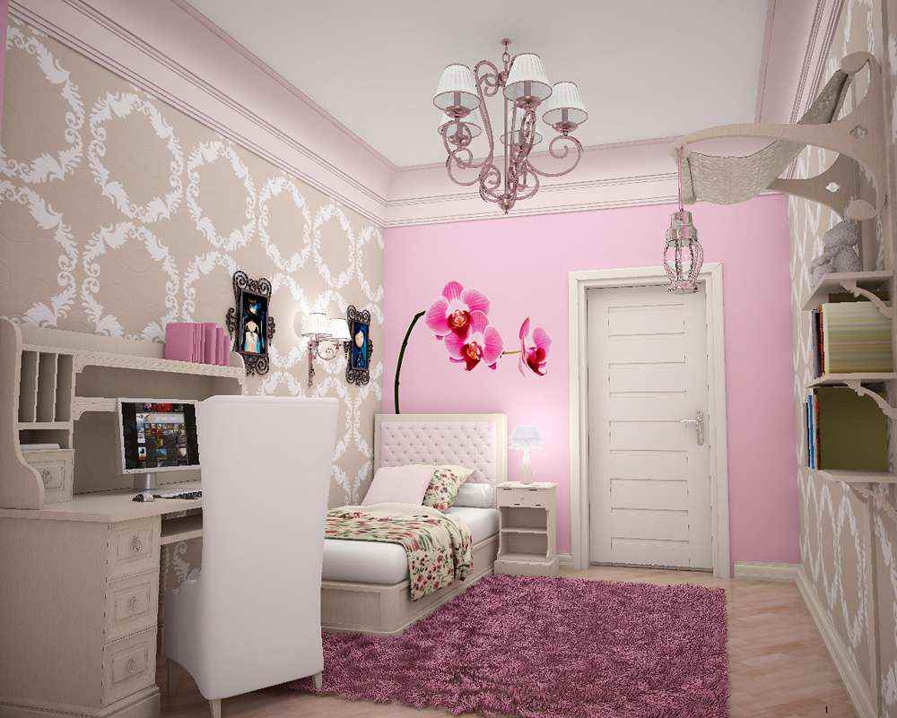 the idea of an unusual style of a nursery for a girl