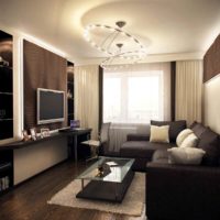the idea of a bright living room interior 15 sq.m photo