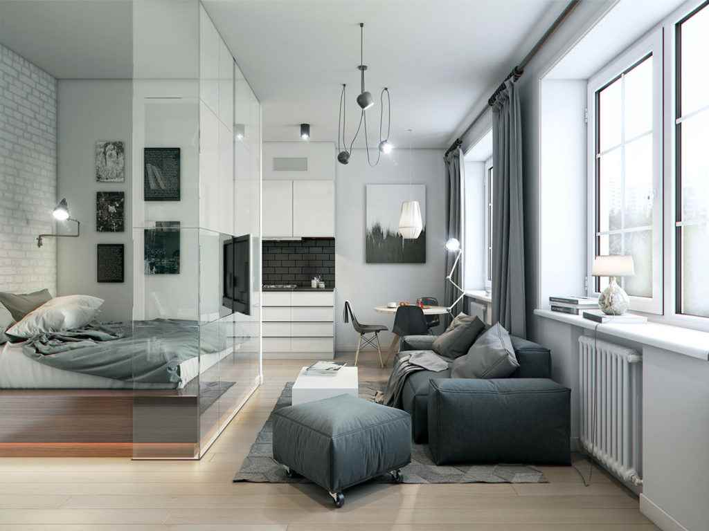 the idea of a bright style living room 15 sq.m
