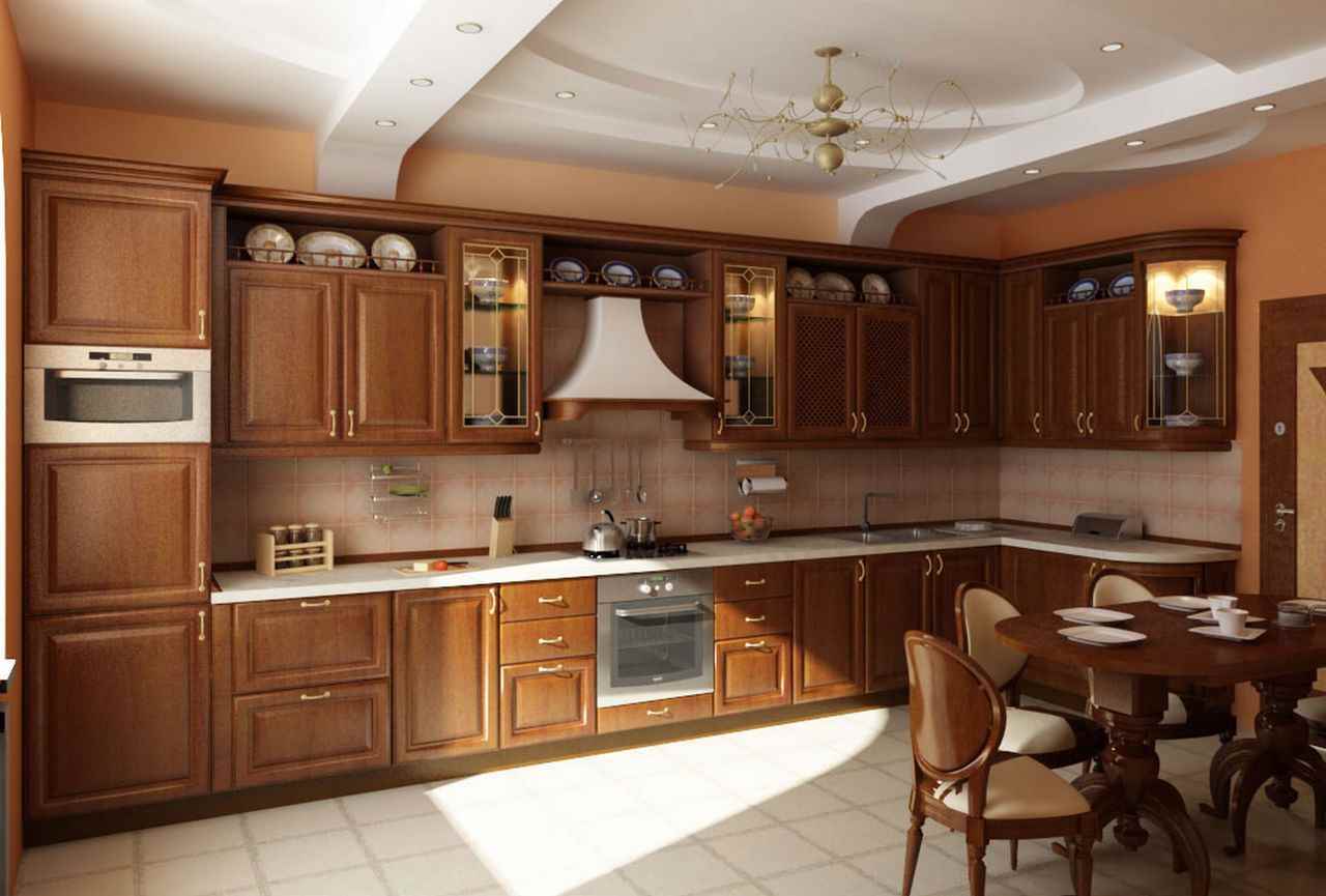 the idea of a bright interior in a classic style kitchen