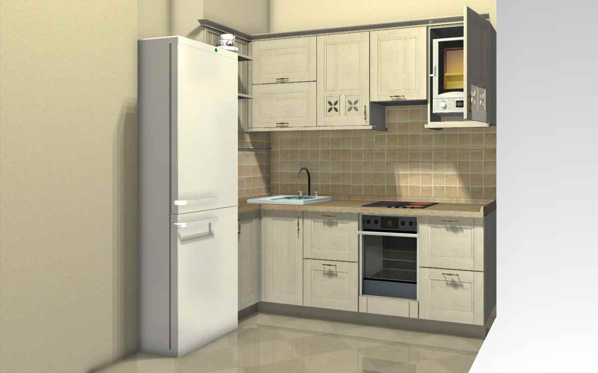 The idea of a bright kitchen interior with a gas water heater