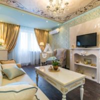 idea of an unusual design of a living room 15 sq.m picture