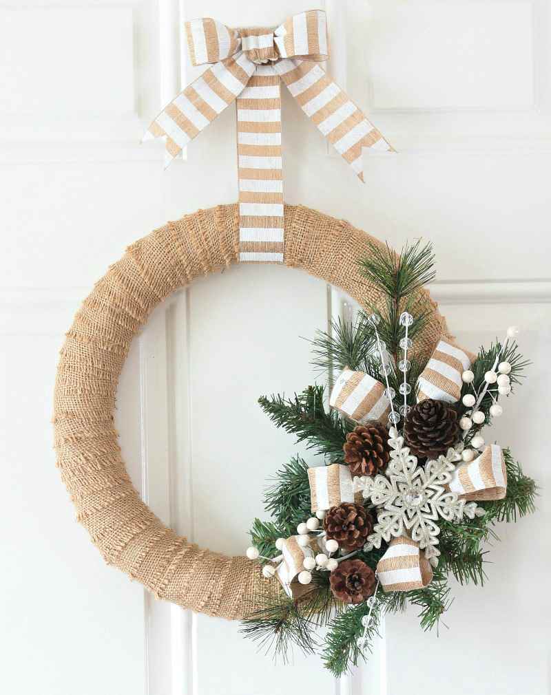 the idea of using a beautiful DIY Christmas wreath design